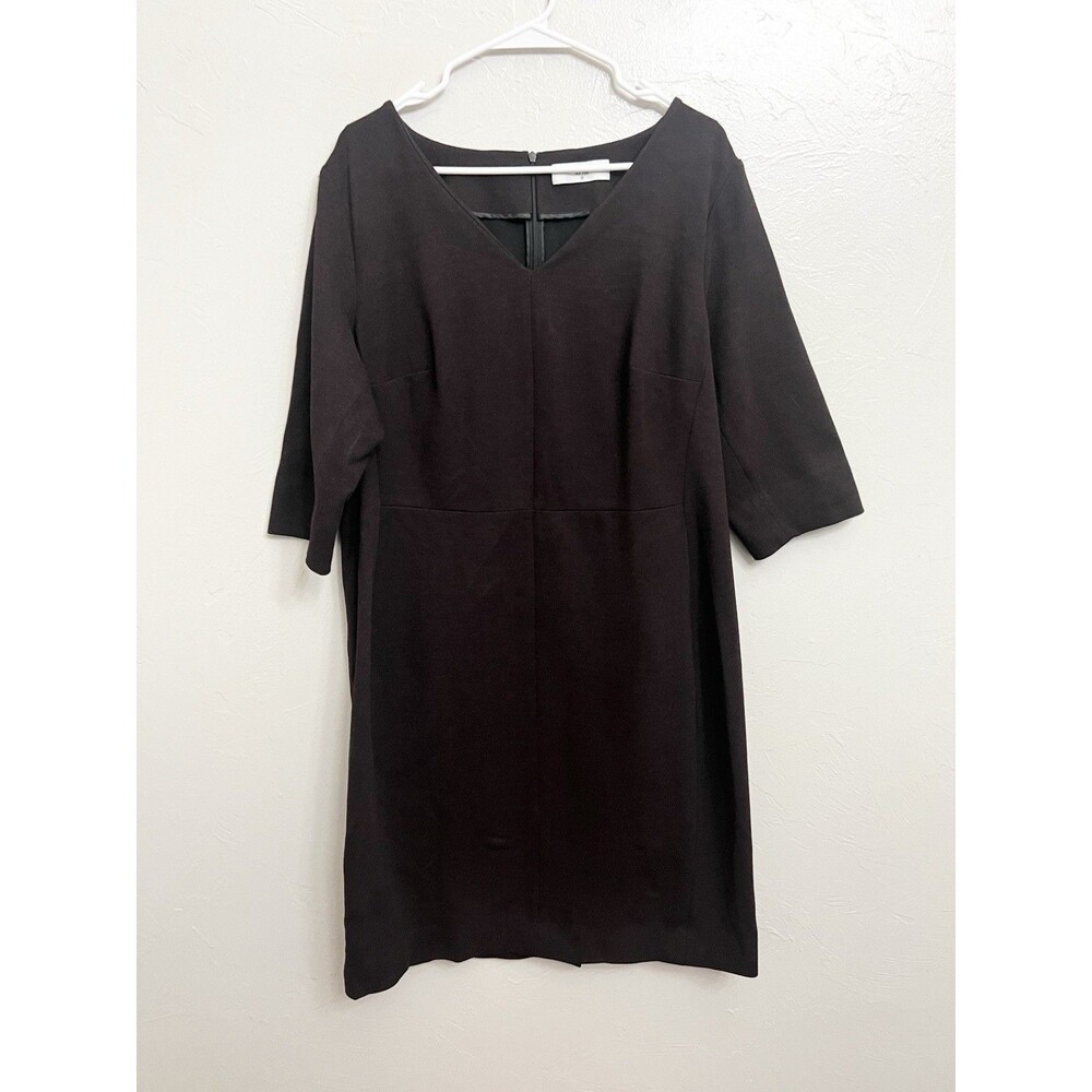 MM LaFleur Womens Dress 2X A-line Shift Square Neck Pockets Ponte Knit Workwear
